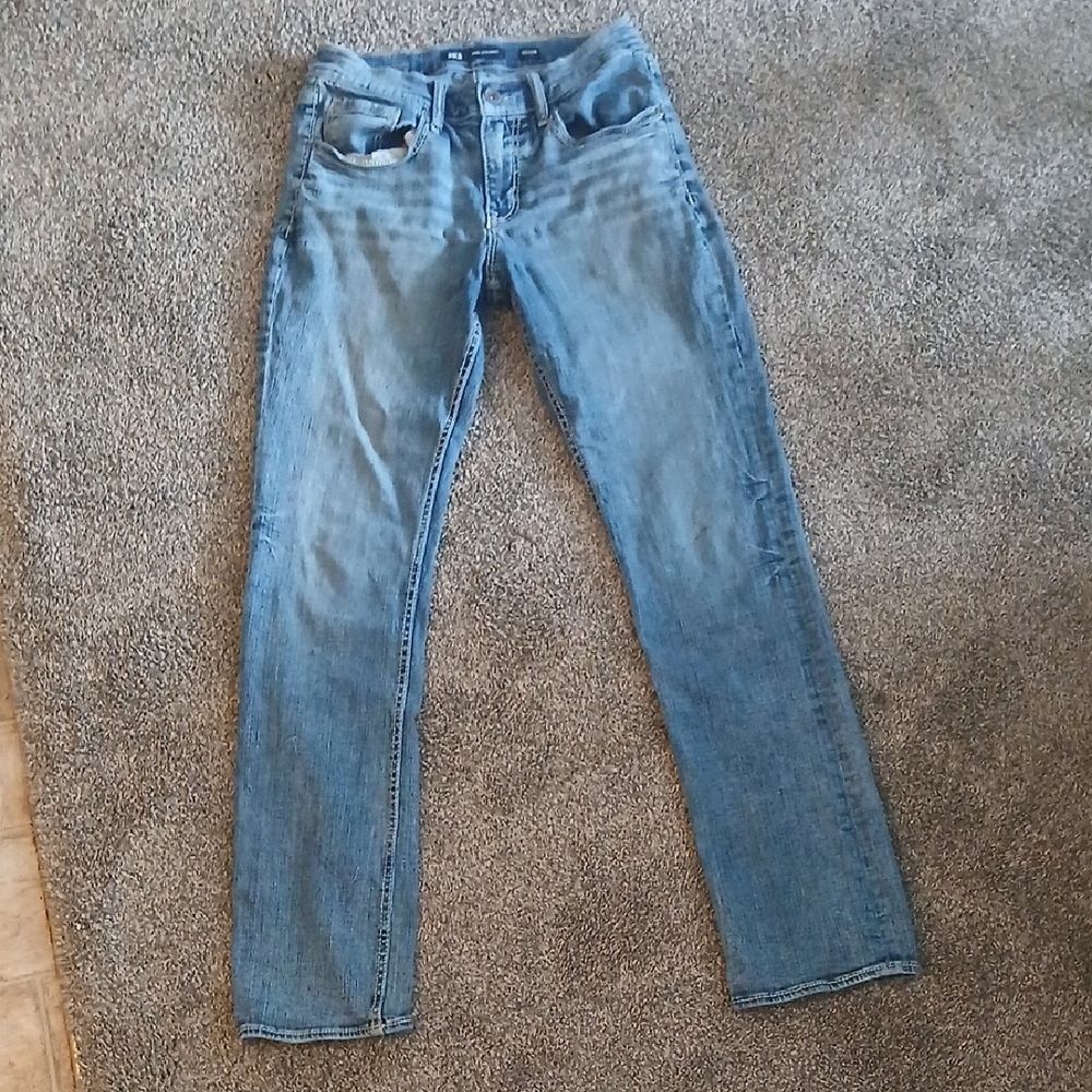 BKE Men's Light Blue Straight Jeans